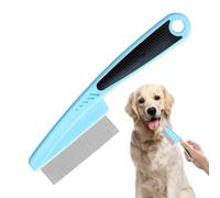 Cat Comb - Fine Tooth Shedding Comb for Dogs,Non-Slip Ergonomic Handle Professional Grooming Tool for Detangling Long-Haired Breed Daily Bath Time Brushing