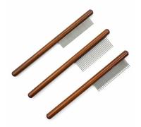 Cat Comb, Solid Wood Pet Comb, Stainless Steel Tooth Dog Combs for Cat Dog Removing Fleas, And Floating Hair (3 size)