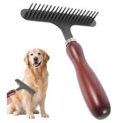 Cat Comb Stainless Steel Rake Brush Tool with Wooden Handle | Pet Comb Grooming Tool for Long or Short Hair Indoor Puppy Kitten Rabbit Animals Daily Trimming