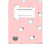 Cat Composition Notebook: Super Cute Girly Pastel Pink & White Kawaii Coquette Aesthetic Wide Ruled Journal; Preppy Y2K Back to School Supplies; Perfect Journaling Gift For Girl, Teen