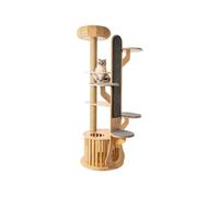 Cat Condo Cat Tree for Indoor Cats with Big Rattan Basket Cozy Condo for