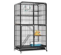 Cat Condo Outdoor with Wheels, Large Outdoor Cat House, with Super Large Entry Door, DIY Cat Playpen Metal Catio for 1-2 Cats Ferret Chinchilla Rabbit Small Animals, with Multi Platforms(85*60*151cm)