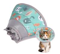 Cat Cone, Adjustable Soft Cat Cone to Stop Licking Post Surgery, Cute Lightweight Elizabethan Collar Pet Recovery Collar, Suitable for Cats, Kittens, Small Dogs, Puppies (Mint Green, L)