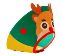 Cat Cone Collar Cute Felt Soft Adjustable Prevents Bite Lick Safety Cat Recovery Elizabeth Collar (Santa Style)