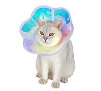 Cat Cone Collar, Dazzling Flowers Shape Cat Recovery Collar for Post-Surgery Wound Healing, Adjustable Pet Cone E-Collar Protective Collar for Cat Kitten Prevent from Licking Wounds Purple M