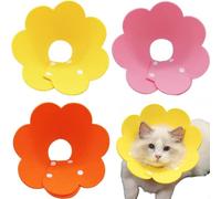 Cat Cone Collar Soft, 3PCS Adjustable Cat Recovery Collar, Cute Sun Flower Neck Dog Cat Protective After Surgery Pet Protective Collar, Anti-Bite or Lick for Cats and Small Dogs