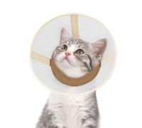 Cat Cone Collar Soft- Adjustable Comfortable Air Mesh Recovery Cone After Surgery to Stop Licking and Scratch, Alternative to Plastic Elizabethan Collar for Cat, Whiskers Freedom (Brown, S)