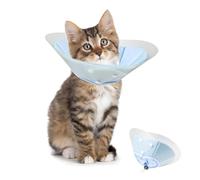Cat Cone Collar Soft - Adjustable Soft Lining Recovery Collars for Cat Kitten Puppy, Protective Dual-layer Soft Dog Cone Elizabethan Cat Recovery Collar Cat Neck Collar to Stop Licking, Blue S