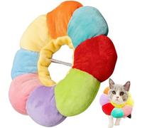 Cat Cone Collar Soft, Cat Recovery Collar, Cute Adjustable Waterproof Cats Recovery Collars, Anti-Bite Lick Wound Healing Safety Cone for Cats, Dogs & Rabbits, Colorful Sunflower