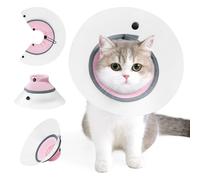 Cat Cone Collar, Soft Comfortable Cat Recovery Collar After Surgery to Stop Licking and Scratch, Adjustable Elizabethan Head Neck Cone for Cats, Mini Dogs (pink, M)