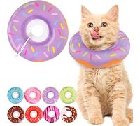 Cat Cone Collar Soft, Cute Cat Donut Collar After Surgery, Adjustable Kitten Recovery Cones to Stop Licking, Lightweight Neck Elizabethan Collars for Cats Kittens(Purple, Small)
