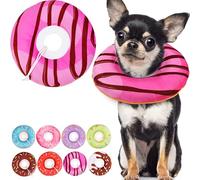 Cat Cone Collar Soft, Cute Cat Donut Collar After Surgery, Adjustable Kitten Recovery Cones to Stop Licking, Lightweight Neck Elizabethan Collars for Cats Kittens (Chocolate Pink, Large)