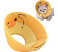 Cat Cone Collar Soft Recovery Cone to Stop Licking After Surgery Adjustable Elizabethan Breathable Collar Cute Cartoon Design for Small Dogs Puppies and Kittens (Yellow Duck)