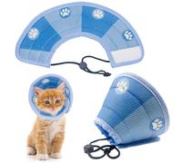 Cat Cone Collar Soft to Stop Licking After Surgery, Adjustable Pet Cones to Stop Scratching, Soft Cat Recovery Collar for Kittens and Small Pets, Comfortable for Daily Wear and Wound Care (Blue M)