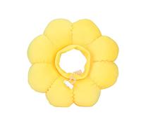 Cat Cone Collar Sunflower Shape Adjustable Soft Lightweight Elizabethan Collar for Surgery Recovery Small Dog Kitten Pet Accessories Crystal Super Soft Fabric PP Cotton (S)