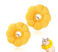 Cat Cone & Doughnut Collar | Homiladi 2Pcs Cat Cones to Stop Licking | Sun Flower Neck Soft Cone for Cats | Kitten Cones for Preventing Biting, Rehabilitation Wound Healing