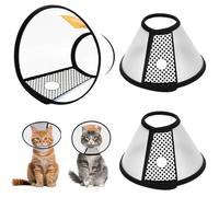 Cat Cone, Pet Elizabethan Collar Adjustable Lightweight Anti Lick Bite Pet Cone For Cats Small Dogs Rabbits Grooming Surgery Healing Use(There Are 2 PCS And 3 PCS) (3, white)