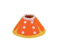 Cat Cones Anti-lick Cute Felt Elizabethan Collars Fruit Pattern Adjustable Elizabethan Ring Nail Trim(S-orange)
