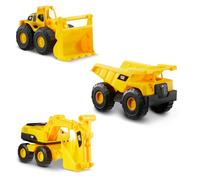 Caterpillar 82360 Construction Vehicles Mini Crew 3 Pack-Dump Truck, Wheel Loader, & Excavator, Yellow
