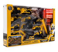 CAT® Construction Little Machines Mega Set I With 40 pieces I includes vehicles, crane, road signs, cones, boulders and barrels I For kids ages 3+, Yellow
