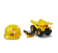 CAT Construction Toys Dump Truck Set with CAT Hard Hat and Sand Tools Outdoor Toys for Kids Ages 3+