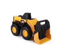 CAT Construction Toys, Steel Wheel Loader 16” - Real Steel Body, Working Arm & Bucket, Oversize All-Terrain Wheels, Heavy-Duty Construction Vehicle for Indoor/Outdoor Play, Kids Ages 3 +