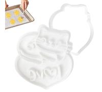 Cat Cookie Cutter, Valentine's Day Cookie Molds,Non-Stick Cookie Stamp | Reusable Cat Shape Cookie Cutter Past Decorating Tool