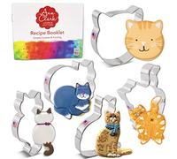 Cat Cookie Cutters 5-Pc. Set Made in The USA by Ann Clark, Cat Loaf, Cat Butt, Cute Kitty Cat, Cat Face, Curled Cat