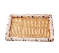 Cat Cooling Bed, Pet Cooling Mat for Cats, Natural Rattan Coolings Pad for Summer, Breathable Washable Pet Bed for Dogs Cats, Portable Coolings Mat for Home Travel (C, 60 x 45cm)