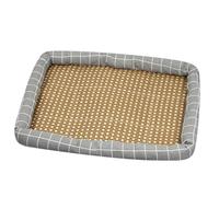 Cat Cooling Bed, Pet Cooling Mat for Cats, Natural Rattan Coolings Pad for Summer, Breathable Washable Pet Bed for Dogs Cats, Portable Coolings Mat for Home Travel (A, 60 x 45cm)