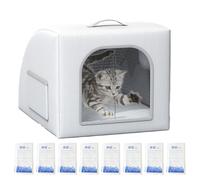 Cat Cooling House - Lightweight Insulated Shelter, Portable Pet Retreat | Breathable Summer Fence with 8 Ice Bags, Outdoor Thermo Cabin for Kittens