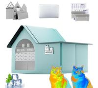Cat Cooling House, Waterproof Pet Cooling House, Foldable Cat Summer Shelter For All Seasons, Dogs, Kittens, Pets (Grün-b,70 * 50 * 45cm)