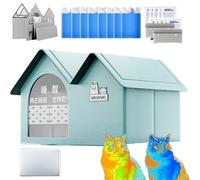 Cat Cooling House, Waterproof Pet Cooling House, Foldable Cat Summer Shelter For All Seasons, Dogs, Kittens, Pets (Grün-a,80 * 50 * 55cm)