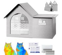 Cat Cooling House, Waterproof Pet Cooling House, Foldable Cat Summer Shelter For All Seasons, Dogs, Kittens, Pets (Grau-b,70 * 50 * 45cm)