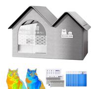 Cat Cooling House, Waterproof Pet Cooling House, Foldable Cat Summer Shelter For All Seasons, Dogs, Kittens, Pets (Grau-a,80 * 50 * 55cm)
