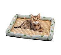 Cat Cooling Mat, Cool Mat for Dogs, Comfortable Breathable Chew Pre-Protected Pet Cooling Pad - Reusable Rattan Cushion for Puppy Kittens Sleeping Play Rest