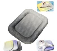 Cat Cooling Mat-Pet for Cats & Small Dogs (Gray,XL) | (Puppy/Chihuahua up to 22lbs), Non-Gel Fabric Cooling. Washable, Anti-Slip. For Crate, Carrier, Car, Sofa.
