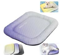 Cat Cooling Mat-Pet for Cats & Small Dogs (Purple,S) | (Puppy/Chihuahua up to 22lbs), Non-Gel Fabric Cooling. Washable, Anti-Slip. For Crate, Carrier, Car, Sofa.