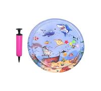 Cat Cooling Mat with Fish, Interactive Round Pet Water Bed, Activity and Entertainment Accessories for Camping Swimming Pool Bathroom Floor Bedroom Summer Game Travel Sleep