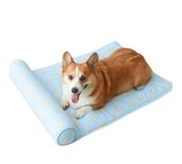 Cat Cooling Pad, Cooling Bed Mat, Breathable Summer Mat for Small Pets | Cylindrical Bolster, Non-Slip Point Plastic Bottom, Banana Print Surface, 60 x 40 cm, 1 Pack