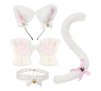 Cat Cosplay Costume Set - Black Cat Ears Headband | Polyester Cat Ears Headband, Claw Gloves, Hairstyle, Role Play, Halloween Party, Christmas Accessories, Event