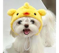 Cat Costume Hat - Cute Chick Pet Hat, Plush Warm Headwear with Adjustable Strap for Cats and Small Dogs Photo Props Party Dress Up Accessories for Daily Indoor Scenes (#1,One Size)