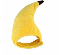 Cat Costume Hat With Banana Soft Stuffed Textile And Velvet Finish Adjustable Hook And Loop Closure Lightweight 32 Grams For Small Dogs