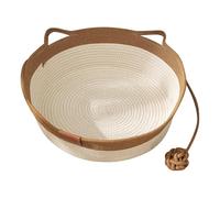 Cat Cotton Rope Woven Cats Bed With Toy Tail Built In Scratching Breathable Cool For Small And Large (Gray With Mat Wren House (B, M)