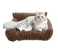 Cat Couch Bed, Plush Elevated Pet Sofa, 50x40x20cm/19.69x15.75x7.87 inches Indoor Dog and Cats Lounger with Soft Cushion for Living Room, Apartment, Car, Patio, Outdoor Travel 510g