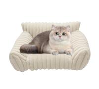 Cat Couch Bed - Soft Pet Sofa, Raised Cat Lounger, Plush Sleeping Nest | Cozy Cushion Couch with Supportive Frame and Non Slip Base for Indoor Cats Kittens Napping Resting Comfort Relaxation