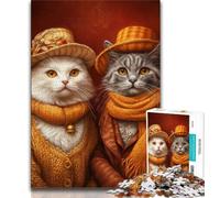Cat Couple JigsawPuzzle 1000 Pieces for Adults,Family Game Stress Reliever Difficult Challenge Great Gifts And Toys (38x26cm)