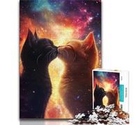 Cat Couple JigsawPuzzle 1000 Pieces for Teenagers,Stress Reliever Difficult Challenge Unique Home Decor And Gifts (50x75cm)