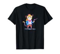 Cat Cowboy Cute Kitty Sketch Illustration Style T-Shirt