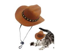 Cat Cowboy Hat Dog Halloween Caps with Adjustable Chin Strap